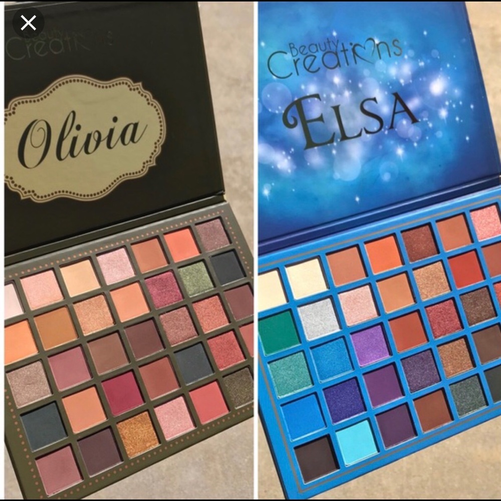 Elsa and Olivia eyeshadow palettes